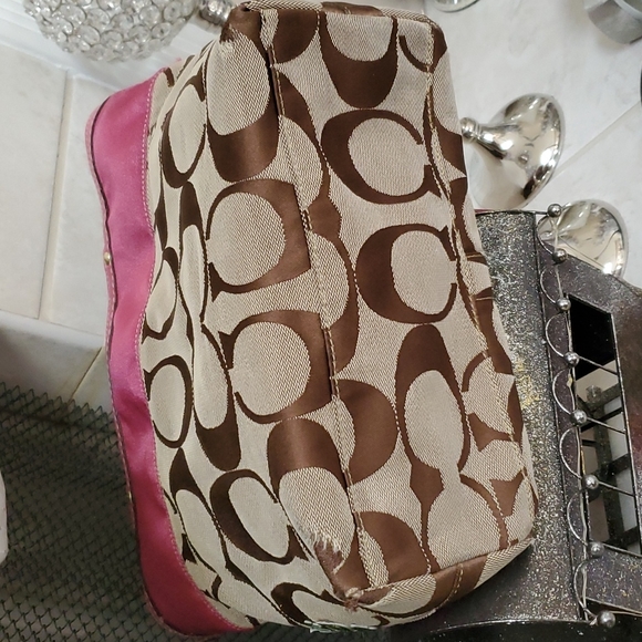 💕 COACH Pink Floral Handbag & Mini Skinny Wallet 💕 - Picture 17 of 17